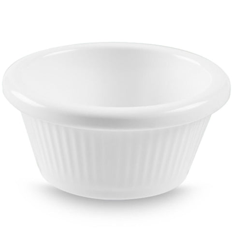 12 Ramekin Canelado Haus Refratário De Melamina 50ml Branco