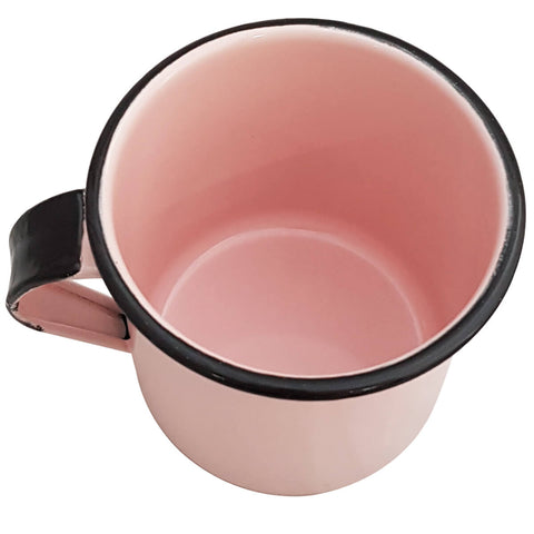 Caneca Esmaltada Xícara de Café Chá 400ml Caneca Agata Caneca Rosa