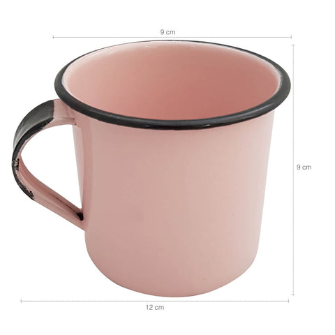 Caneca Esmaltada Xícara de Café Chá 400ml Caneca Agata Caneca Rosa