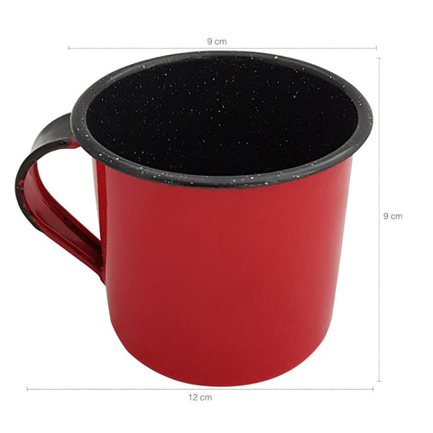 Caneca Esmaltada Xícara de Café Chá 400ml Caneca Agata Caneca Vermelha