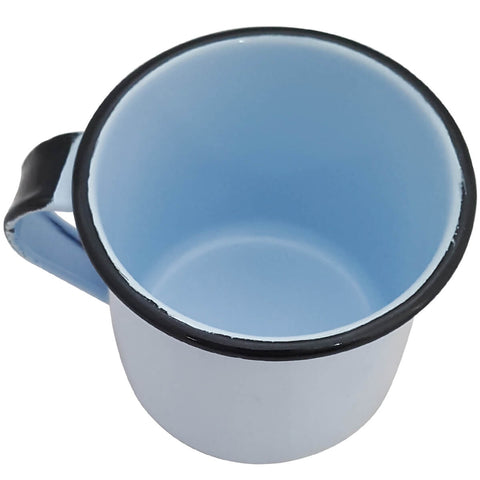 Caneca Esmaltada Xícara de Café Chá 400ml Caneca Agata Caneca Azul Claro