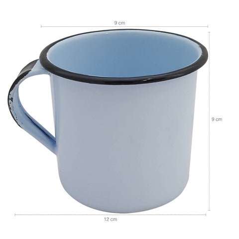 Caneca Esmaltada Xícara de Café Chá 400ml Caneca Agata Caneca Azul Claro