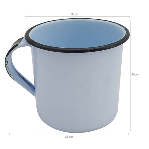 Jogo 6 Xícaras Café Caneca Esmaltada 400ml Caneca de Agata Azul Claro