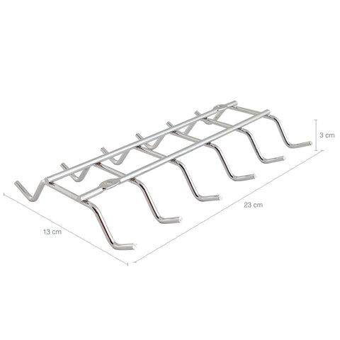 Suporte Taças Cromado 35cm E Suporte Xícaras Para Fixar