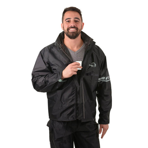 Capa de Chuva Impermeável para Motoqueiro de Nylon Masculino Preto Full M