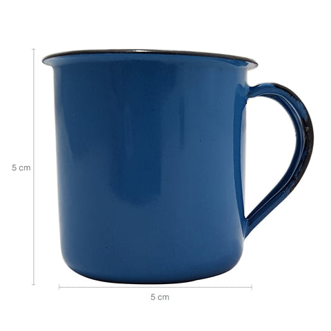 Caneca Xícara de 70ml Chá Café Esmaltadas Agata Cozinha Azul