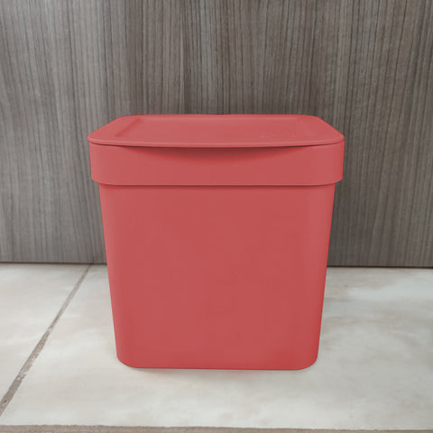 Kit Pia Cozinha Escorredor De Louça E Talheres Lixeira 2,5l Vermelho