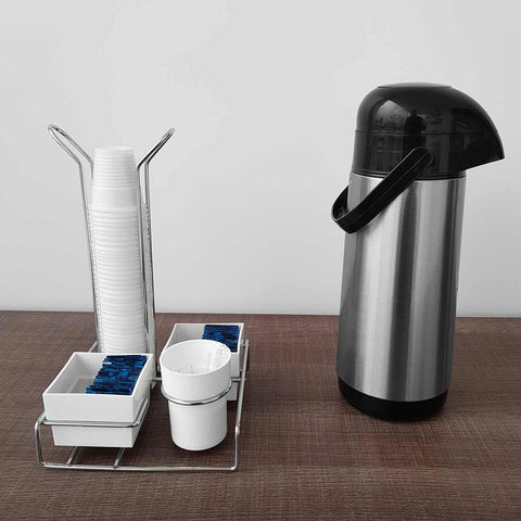 Suporte Porta Copos 50ml 80ml Porta Saches Açúcar Colheres Mexedor Organizador Branco