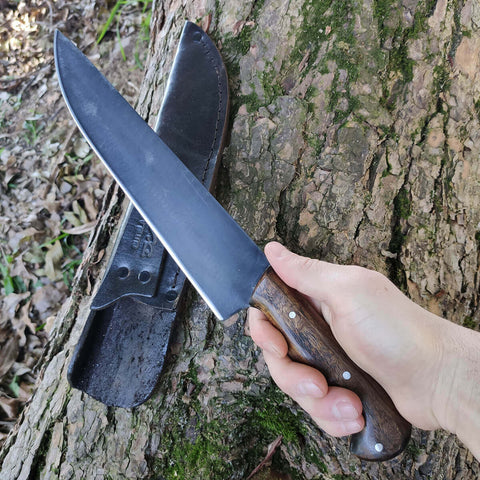 Faca Picanheira Davila Larga 8' Aço Carbono 5160 Fosfatizado Monobloco 4mm