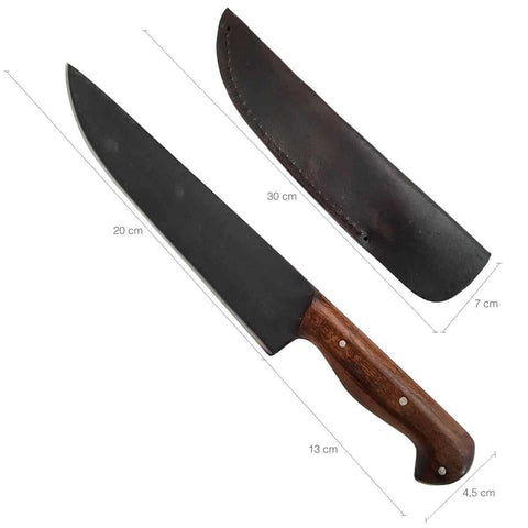 Faca Picanheira Davila Larga 8' Aço Carbono 5160 Fosfatizado Monobloco 4mm