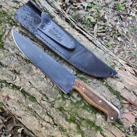 Faca Picanheira Davila Larga 8' Aço Carbono 5160 Fosfatizado Monobloco 4mm