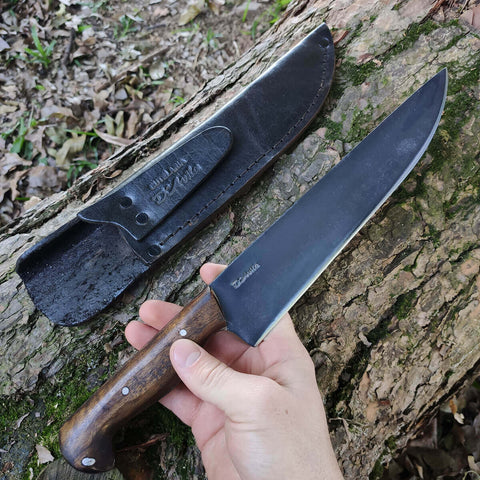 Faca Picanheira Davila Larga 8' Aço Carbono 5160 Fosfatizado Monobloco 4mm