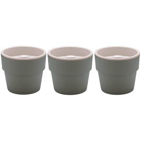 Conjunto 3 Vasos Auto Irrigáveis Horta Vasos Para Plantas Tempero Flores Chumbo