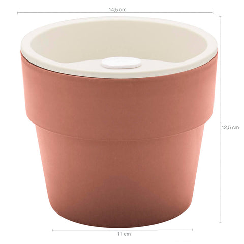 Conjunto 3 Vasos Auto Irrigáveis Horta Vasos Para Plantas Tempero Flores Terracota