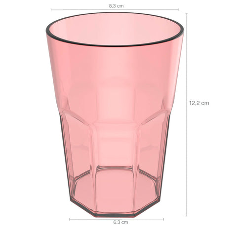 Conjunto 6 Copos Jogo De Copos Para Suco Água 400ml Rosa Quartzo