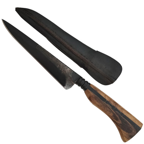 Faca Forjada Integral Invertida Davila 6'' Aço Carbono 5160 Oxidada Fosfatizada