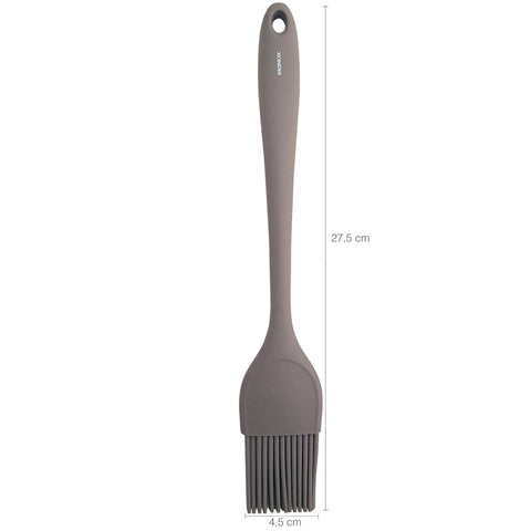Pincel Silicone Cozinha Culinário Para Untar Forma Brinox Cinza