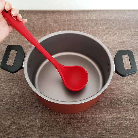 Conjunto Utensílios de Cozinha Silicone Talheres Colher Espátula Fouet Brinox Vermelho