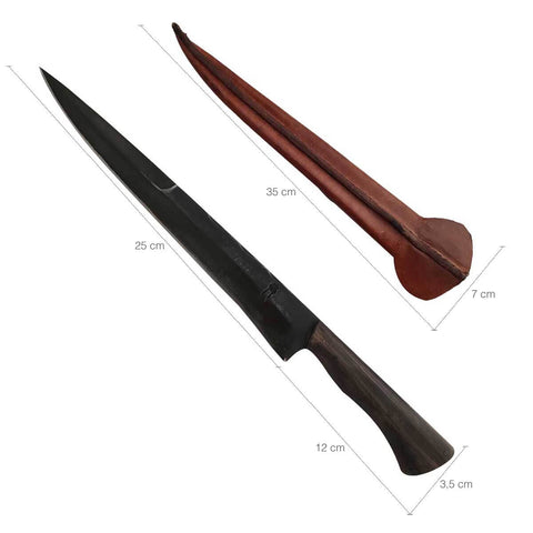 Faca Oxidada Negra Fosfatizada Artesanal Monobloco para Churrasco 10' Gaúcha