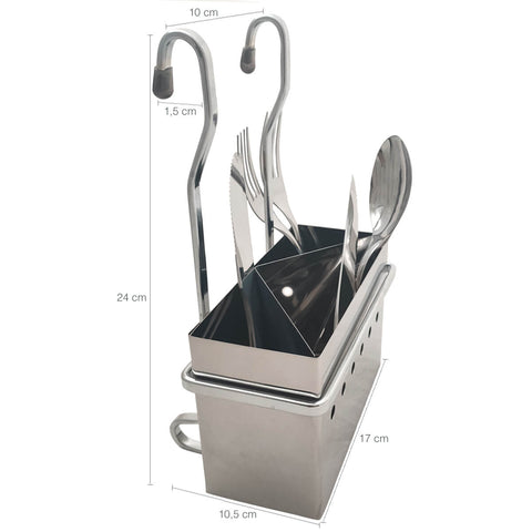 Suporte Porta Talheres Encaixe Barras Cozinha Escorredor Piatina Plus Brinox Cinza