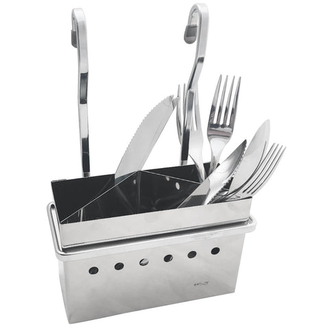 Suporte Porta Talheres Encaixe Barras Cozinha Escorredor Piatina Plus Brinox Cinza