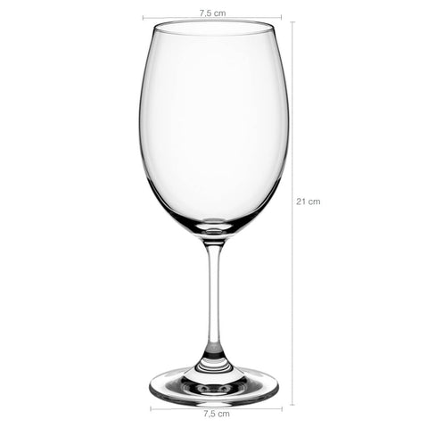 Jogo de Taças de Vinho Cristal 6 Peças Taças Para Vinho 450ml Transparente Sense