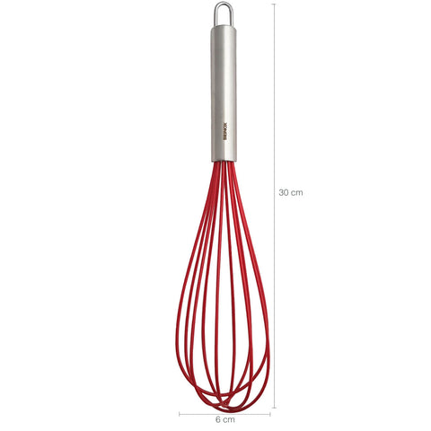 Conjunto Utensílios de Cozinha Silicone Talheres Colher Espátula Fouet Brinox Vermelho