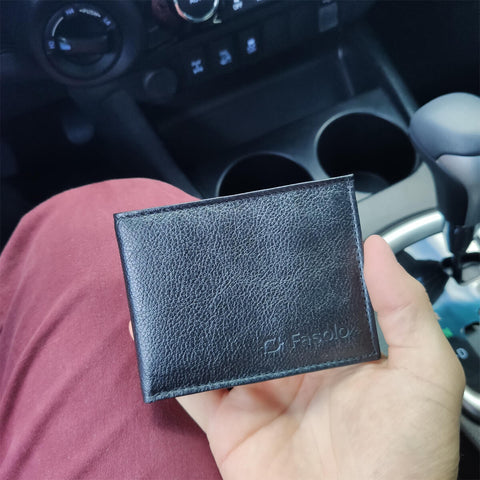 Carteira Pequena De Bolso Masculina Em Couro Slim Fasolo Preta