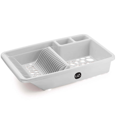 Kit Cozinha Escorredor Louça Porta Detergente Lixeira Pia 4L UZ Branco