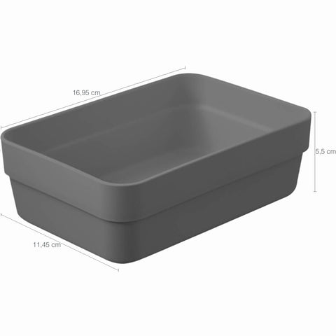 Kit 4 Organizador De Gavetas Para Armário Cozinha Ou Quarto Chumbo