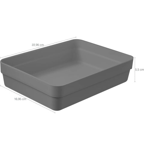 Kit 4 Organizador De Gavetas Para Armário Cozinha Ou Quarto Chumbo