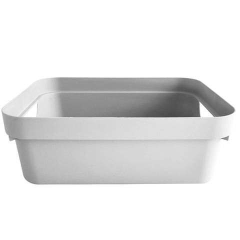 Conjunto 8 Caixas Organizadoras Cube Média 10,5L Plástico com Alças Laterais OU Branco
