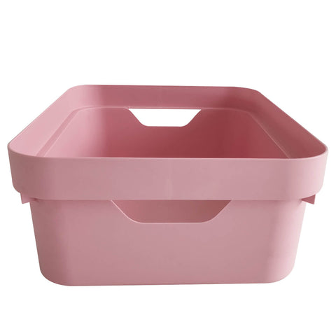 Conjunto 8 Caixas Organizadoras Cube Média 10,5L Plástico com Alças Laterais OU Rosa Quartzo