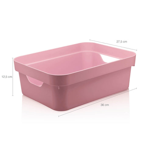 Conjunto 8 Caixas Organizadoras Cube Média 10,5L Plástico com Alças Laterais OU Rosa Quartzo