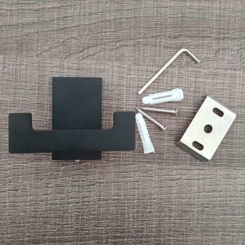 Gancho Porta Toalha Cabide Toalheiro Duplo Preto Fosco Jiwi