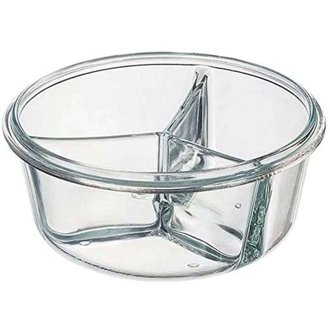 Kit 6 Potes Vidro Hermético Redondo com Divisórias Marmita com Tampa 800ml Sanremo