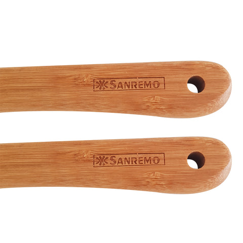 Conjunto com 6 Espátulas em Bambu e Silicone Utensílios Cozinha Vermelho