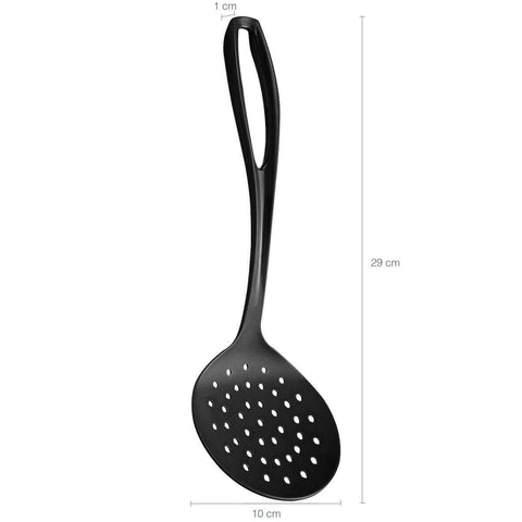 Jogo de Escumadeira Espumadeira para Cozinha Plástico Nylon 12 peças Preta Sanremo