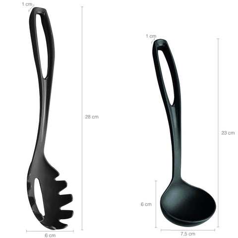 Conjunto de Utensílios Cozinha Plástico Nylon 6 Peças Preto Sanremo