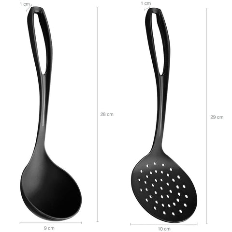 Conjunto de Utensílios Cozinha Plástico Nylon 6 Peças Preto Sanremo