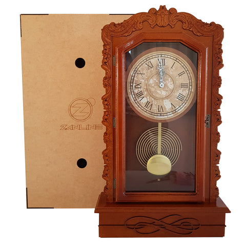 Relógio De Parede Antigo em Madeira Com Pêndulo Decoração Ambiente Retrô