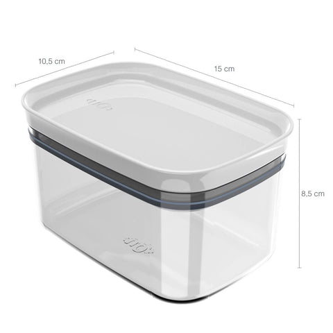 Pote Hermético Pequeno Retangular com Tampa 650ml Porta Mantimentos Cozinha Branco