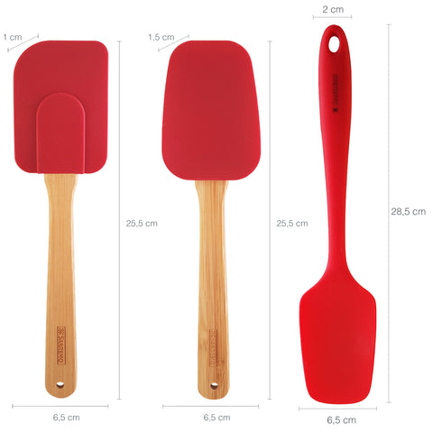 Jogo de Utensílios 9 Peças Talheres de Silicone com Cabo de Bambu e Luva Térmica