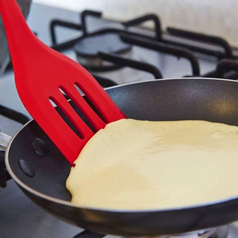 Jogo de Utensílios 4 Peças Talheres de Silicone Vermelhos Alma de Metal