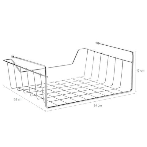 Organizador Aramado Para Prateleira 34cm Cesto Multiuso Encaixe Para Armário