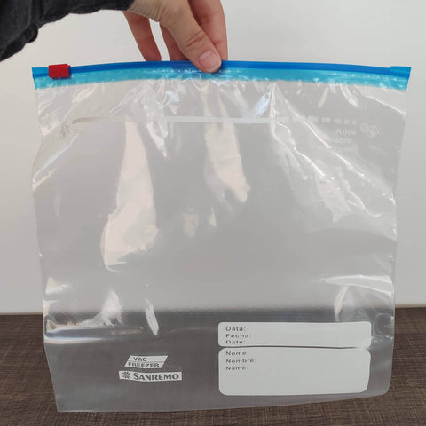 Kit Sacos Herméticos para Alimentos Abre Fecha Sanremo 8 Unidades de 3L e 10 Unidades de 1L