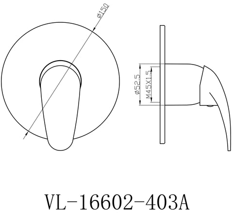 Acabamento para Registro Monocomando de Chuveiro Toronto Base Deca