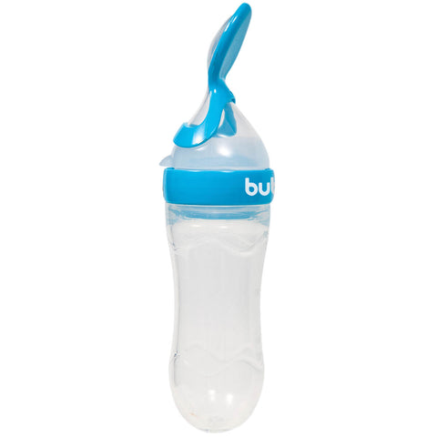 Colher Dosadora com Tampa Papinha de Silicone para Bebês Buba Azul