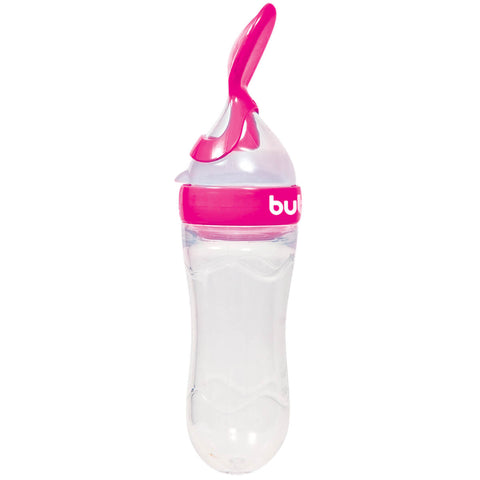 Colher Dosadora com Tampa Papinha de Silicone para Bebês Buba Rosa