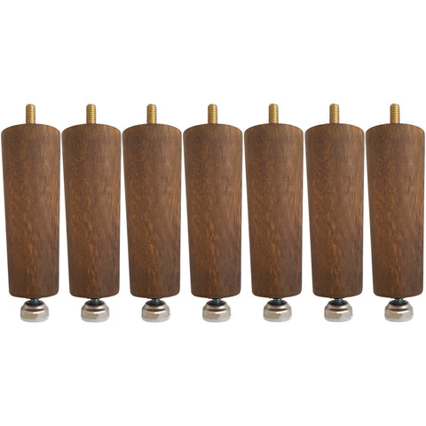 Kit 7 Pés Niveladores de Cama Box Solteiro ou Casal Extensíveis Madeira